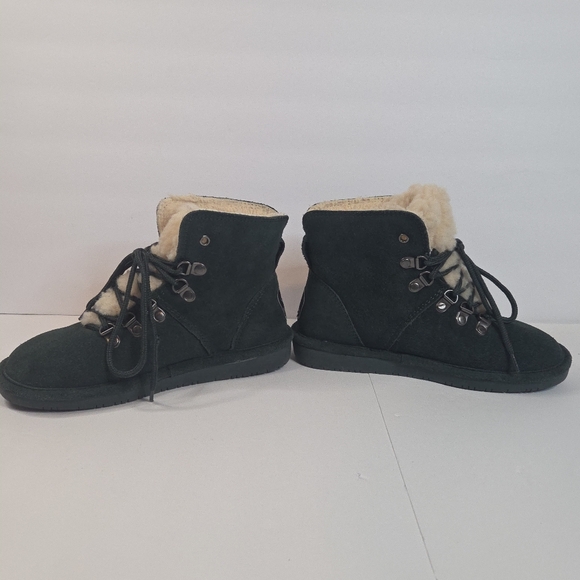BEARPAW Kerri Dark Green Lace-Up Boots | Wool & Sheepskin | NeverWet™ | NWOT 6 - Picture 11 of 16
